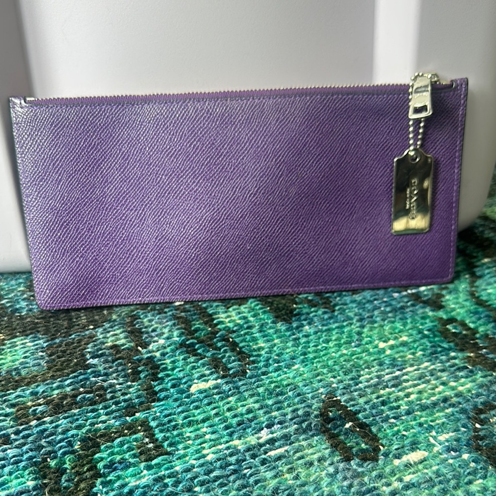 Purple Leather Clutch